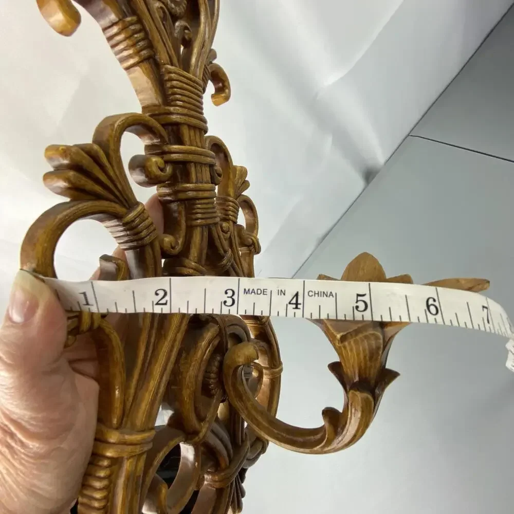Vintage Ornate Wall Sconce - Decorative MCM Candle Holder